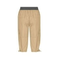 thumbnail image 6 of Manxivoo Cargo Pants for Women High Waisted Summer Women Multi Pocket Trousers Outdoor Casual Sports Cropped Pants Overalls Thin Loose Cargo Shorts Dickies Pants Khaki, 6 of 6