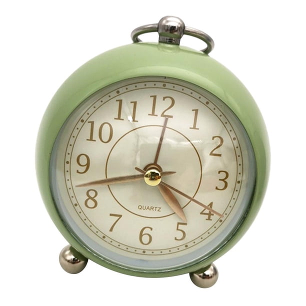 Reloj Despertador Analógico Clásico de de Noche / Clásico Que No Hace Tictac con Alarmas Diarias de Retroiluminación Verde BLESIY Reloj despertador con doble campana