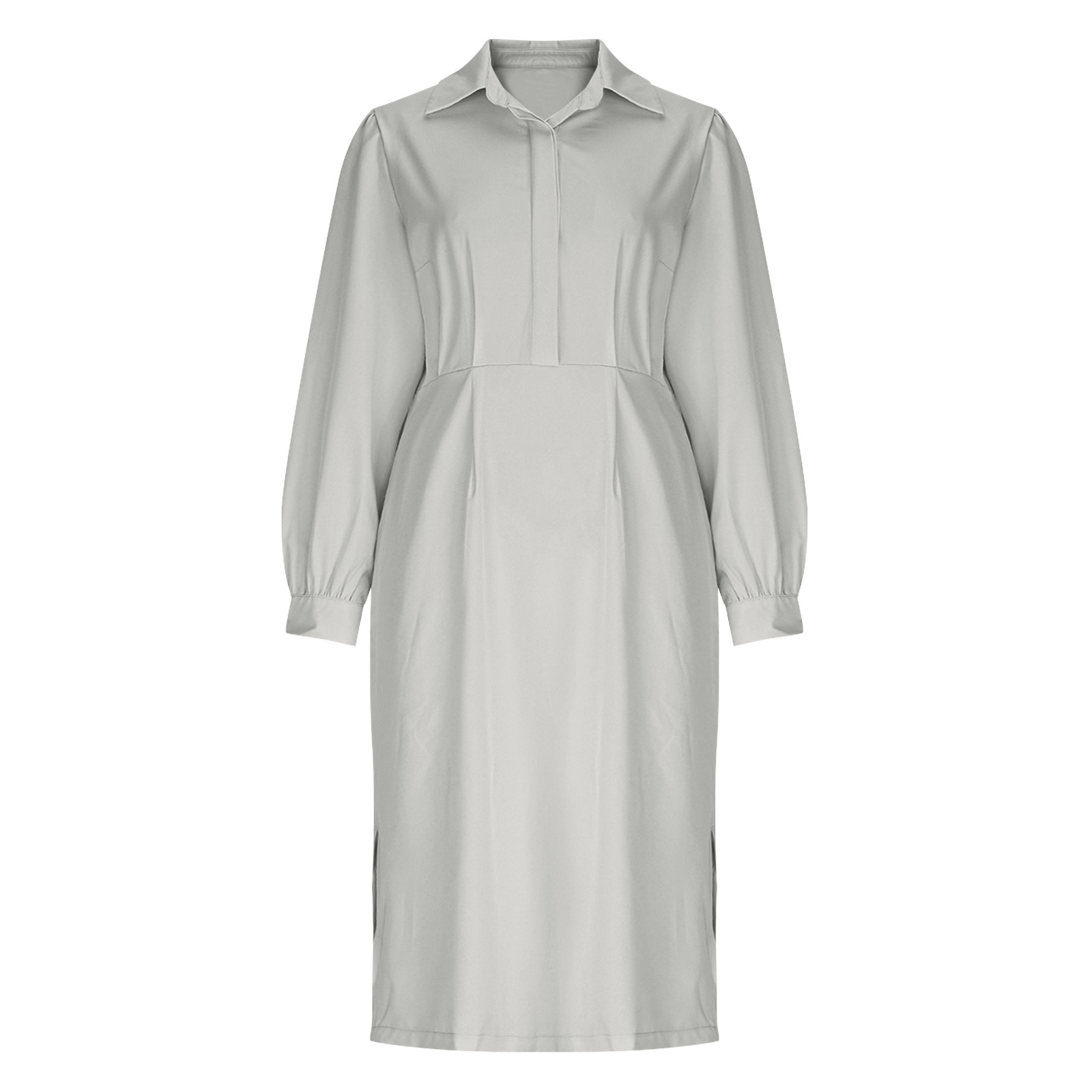 Oplxuo Elegant Knee Lenght Pencil Dress for Women Wrap V Neck Long Sleeve Wear to Work Business Sheath Church Dresses