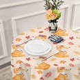 thumbnail image 6 of SKYSONIC Cute Cartoon Fox Round Tablecloth 60inch Indoor Wrinkle Free, Autumn Leaves Circular Lace Table Cover Washable for Kitchen Party BBQ Dining Decor, 6 of 7