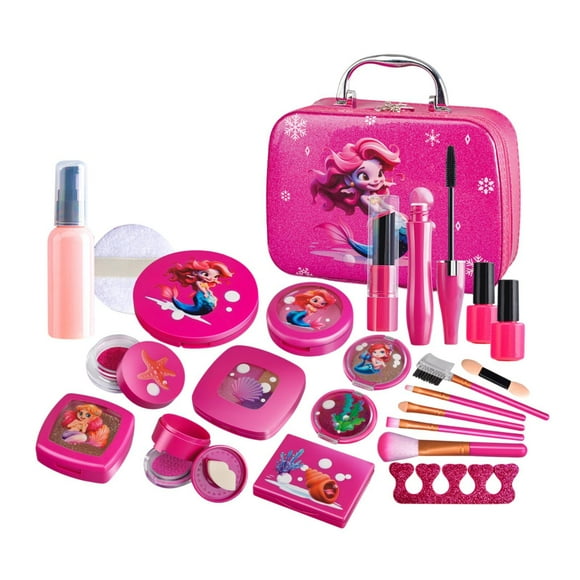 Kits de maquillaje para niños, juego de simulación de juguete para niños con caja de maquillaje, kits de maquillaje de simulación, juguete de belleza