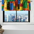 thumbnail image 3 of SUNWISHA Curtains Valances for Windows Kitchen Decor 52x18 Inch（Building Block Style 3）, 3 of 6