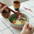 thumbnail image 4 of Japanese-style Long-handled Wooden Spoon Colander Tableware Kitchen Cooking Durable Spoon Ramen Hot Pot Colander 22*7.3cm Wood, 4 of 7