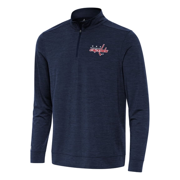 Men's Antigua Heather Navy Washington Capitals Bright Quarter-Zip Top