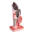 thumbnail image 2 of Juego de cepillos para ollas Juego de cepillos para sartén de cocina con mango largo Repuesto Dispensador de esponja de limpieza, rosa tholdsy HA005249-03, 2 of 7