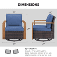 thumbnail image 2 of Planntonneo Wicker Patio Chairs Set of 2, Outdoor Rattan Swivel Glider Rocking Chairs with 4'' Blue Cushions for Porch Balcony Backyard, 2 of 6
