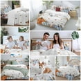 thumbnail image 5 of Autumn Pumpkins Bedding Duvet Cover Set King Size 4 Pieces Fallen Maple Leaf Thanksgiving Harvest Wood Bedding Set with Zipper Closure, 1 Comforter Cover 92x106 Inches 1 Flat Sheet & 2 Pillow Cases, 5 of 7
