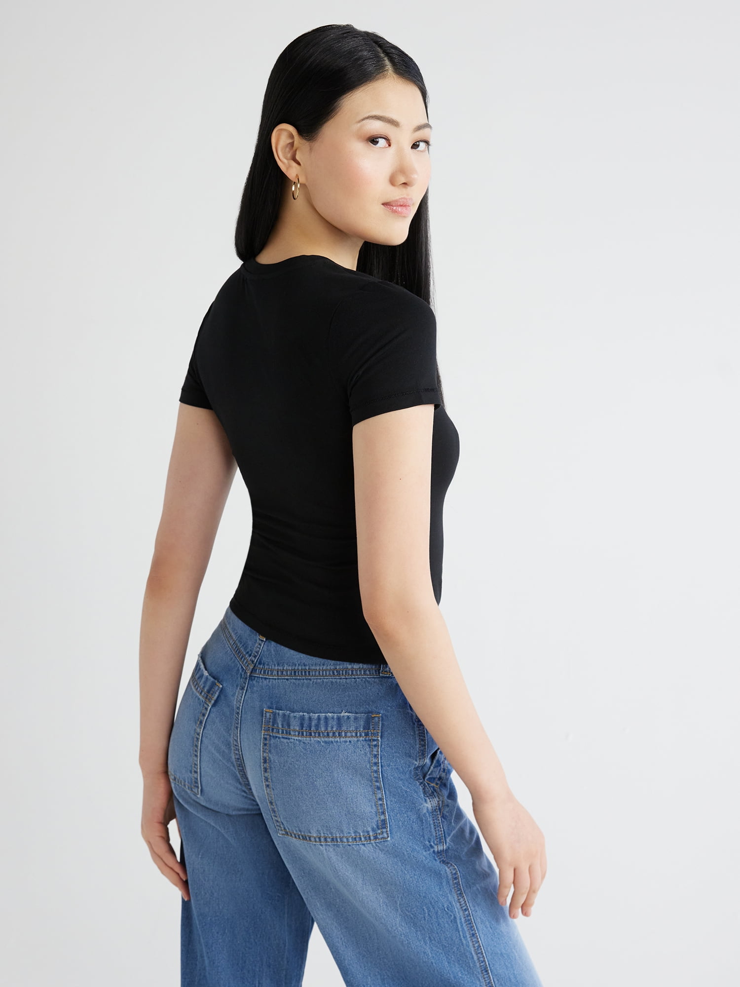 Scoop Women's Ultimate Refined Jersey Knit Fitted Baby Tee, Sizes XS-XXL