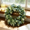 thumbnail image 4 of Xecvkr Spring Wreath Artificial Green Leaf Front Door Decor Indoor Outdoor Party Garden Wall Accent Realistic Plastic Easy Clean Fresh Seasonal DIY Gift 1pc Green, 4 of 6