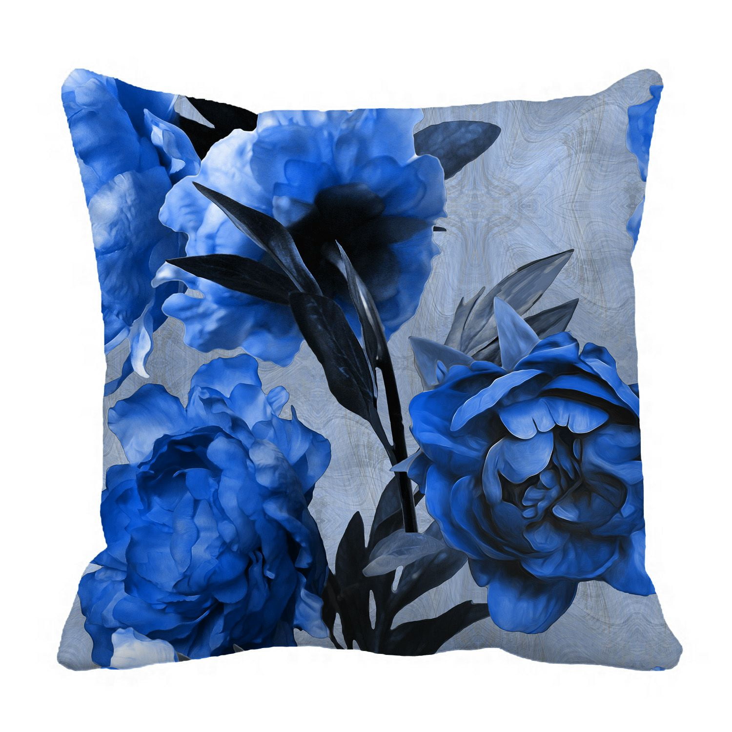 PHFZK Roses Pillow Case, Vintage Floral Blue Pillowcase Throw Pillow