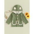 thumbnail image 2 of Bagilaanoe Toddler Baby Boy Girl Hooded Jacket Long Sleeve Single-Breasted Coat with Pockets 6M 12M 18M 24M 3T 4T Kids Fall Casual Outwear, 2 of 9