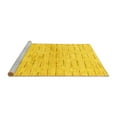 thumbnail image 2 of Ahgly Company Machine Washable Indoor Round Solid Yellow Modern Area Rugs, 4' Round, 2 of 4