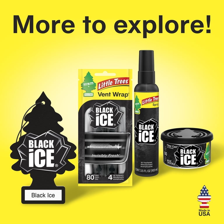 Little Trees Air Freshener Fiber Can Black Ice 1.05 oz - Walmart.com