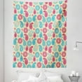 thumbnail image 1 of Paisley Tapestry, Retro Style Patterns and Flowers in Design Detailed Print, Fabric Wall Hanging Decor for Bedroom Living Room Dorm, 5 Sizes, Turquoise Pink Cream, by Ambesonne, 1 of 1