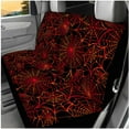 thumbnail image 3 of KUIFORTI Red Spider Web Auto Seat Covers 14 Pack with Car Steering Wheel Cover Auto Center Console Pad Auto Seat Belt Cover Car Headrest Covers for Cars Sedans and SUVs, 3 of 6