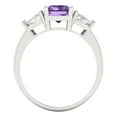 thumbnail image 4 of 2.82 ct Emerald Cut Simulated Alexandrite Three-Stone Engagement Ring for Women in 18K White Gold, 4 of 5
