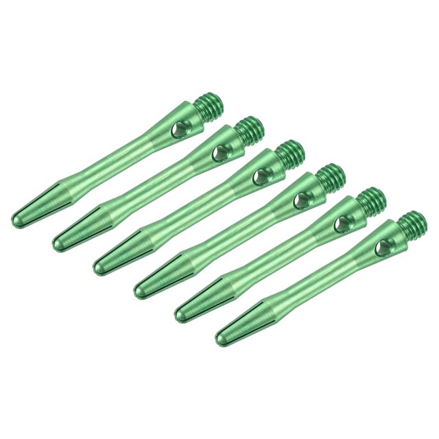 Uxcell 35mm Dart Shafts, Medium 2BA Thread Aluminum Dart Stems - 6 Pack (Green)