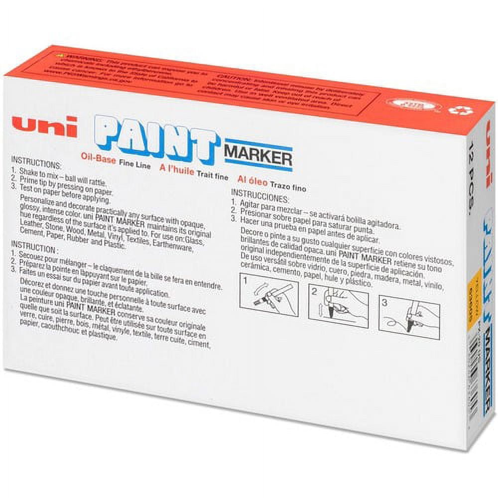 uni-ball Uni-Paint PX-20 Oil-Based Medium Point Marker Medium Marker Point - Yellow Oil Based Ink - White Barrel - 1 Each
