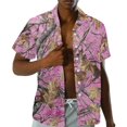 thumbnail image 3 of Garronmavis Matching Beach Outfits for Couples Mens Button Up Shirt and Polyester Womens Sleeveless Dress Camo Hunting Print Flowy Hawaiian Vacation Sundress with Pocket, 3 of 7