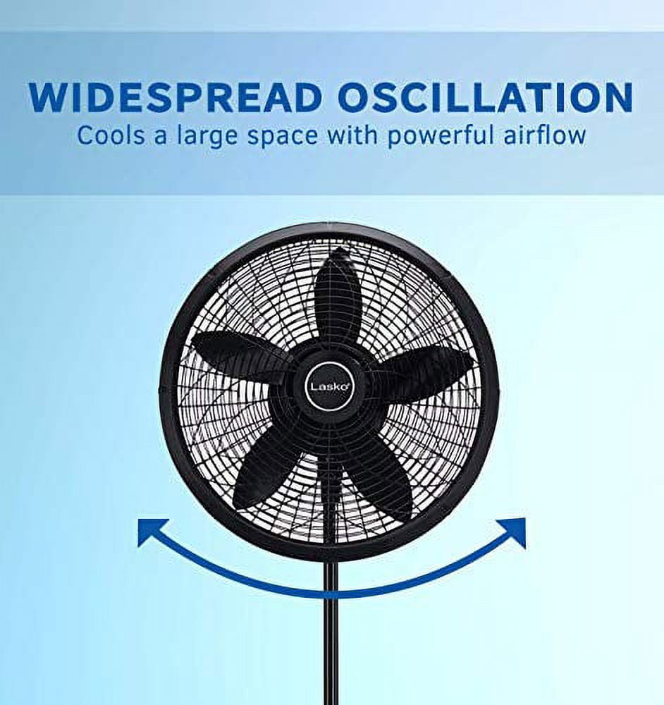 Lasko 18" 3-Speed Elegance and Performance Oscillating Standing Pedestal Fan