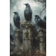 thumbnail image 1 of Dark Academia Art Crow Cuervo's Call póster impresiones para sala de estar, decoración del hogar, bruja gótica, Gato Negro, pintura en lienzo, arte de pared, 1 of 4