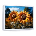thumbnail image 2 of Designart "Sunflowers landscape Vibrant Yellow IV" Floral Floater Framed Canvas Art Print, 2 of 7