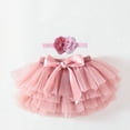 thumbnail image 2 of EnJoCho Baby Girls Soft Multi Layer Tutu Skirt Party Carnival Toddler Girl Mesh Tutu Bowknot Princess Skirt with Hairband Fashion Cute Solid Dress Little Girl Summer Wear, 2 of 3