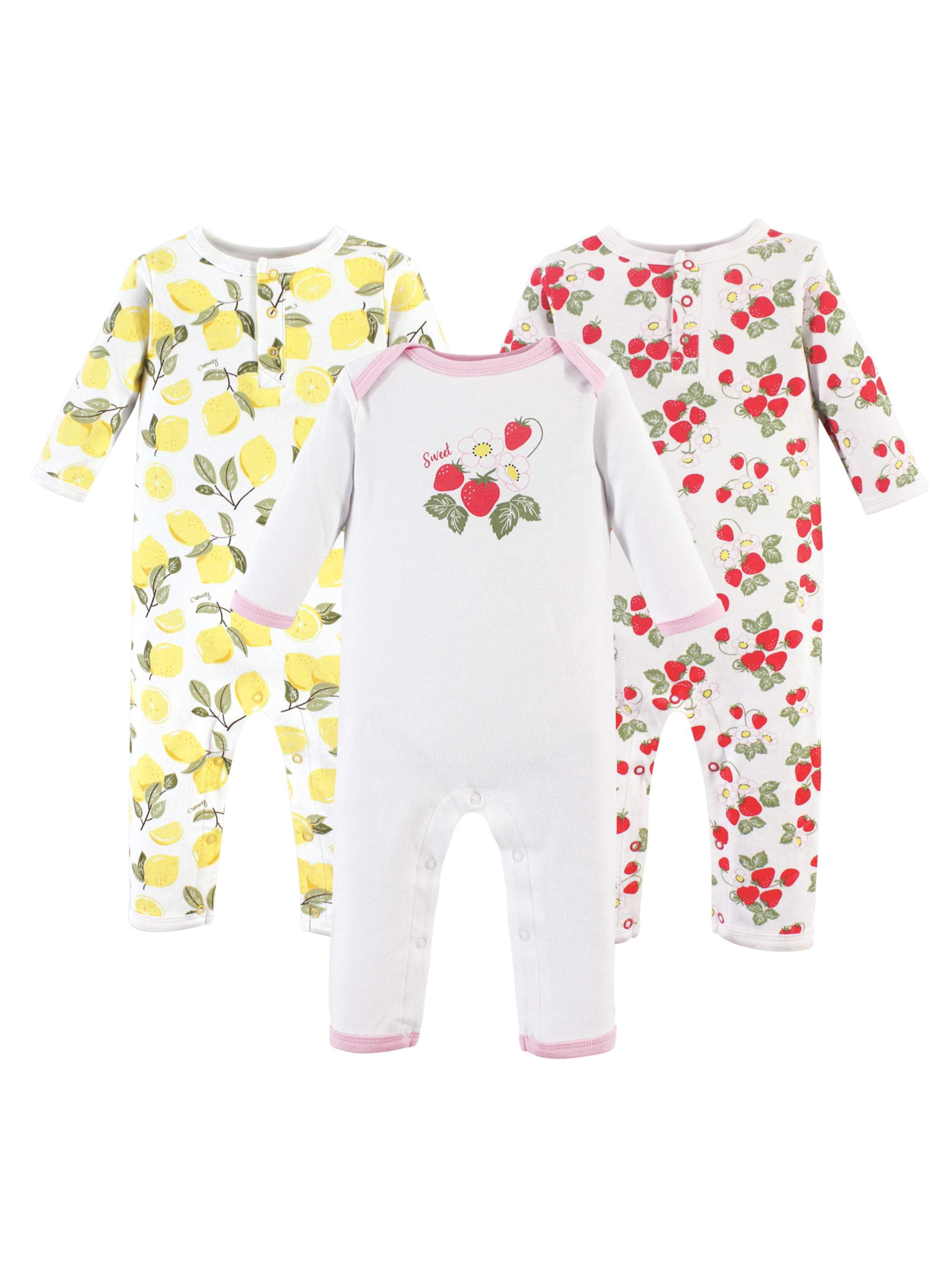 Hudson Baby Hudson Baby Girl OnePiece Rompers, 3pack