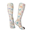 thumbnail image 4 of Daiia Sports Socks Flower Color Rabbit Printed Novelty Crew Socks for Men Women Knee High Socks Cotton Socks Soft & Breathable Support Unisex Socks, 4 of 9