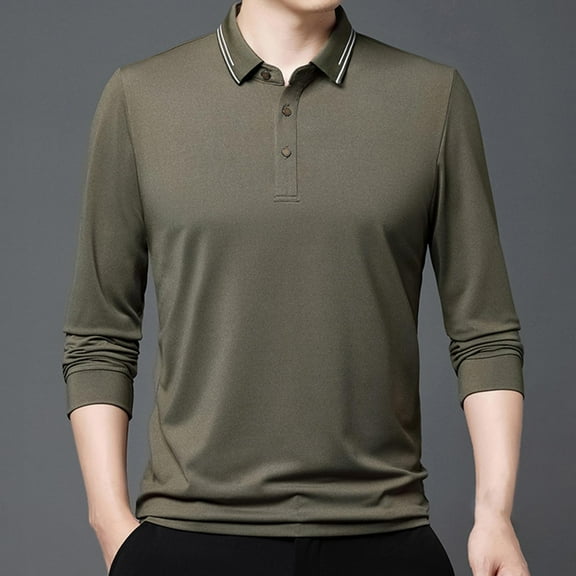 Men Clothing, Men's Autumn Business Casual Long Sleeve Polos Shirt