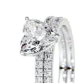 thumbnail image 3 of Bella Jewel Elegant 1.9 Ct Heart Cut Two Eternity Diamond Engagement Ring - Lab-Created Simulated Diamonds in 14K White Gold Plated - Stunning Ring for Women - Ideal for Wedding and Special Occasion, 3 of 3