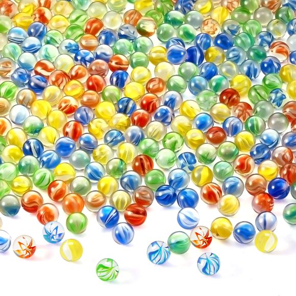 Lewtemi 1500 Pcs Cats Eyes Glass Marbles Color 0.55 Inch Solid Round DIY Colorful Glass Marble for Kids Home Decoration Chinese Checkers Game for Crafting Party Favor