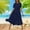 Navy, variant on Sakmal Long Women Dresses T Shirt A Line Flowy Blue Dress Ruffle Crew Neck Dresses for Women