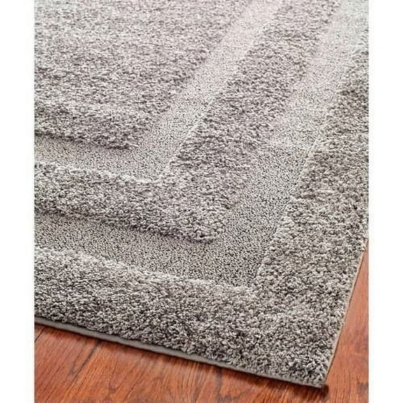 SAFAVIEH Florida Mason Bordered Shag Area Rug, Grey, 8'6" x 12'