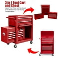 thumbnail image 4 of Aukfa Tool Box, 3 in 1 Steel Rolling Tool Chest w/ 6-Drawers & 2 Cabinet for Garage Workshop, Red, 4 of 13