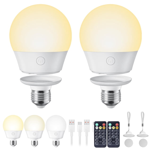 Bombilla LED Brightown E26 recargable con mando a distancia de 700 lúmenes
