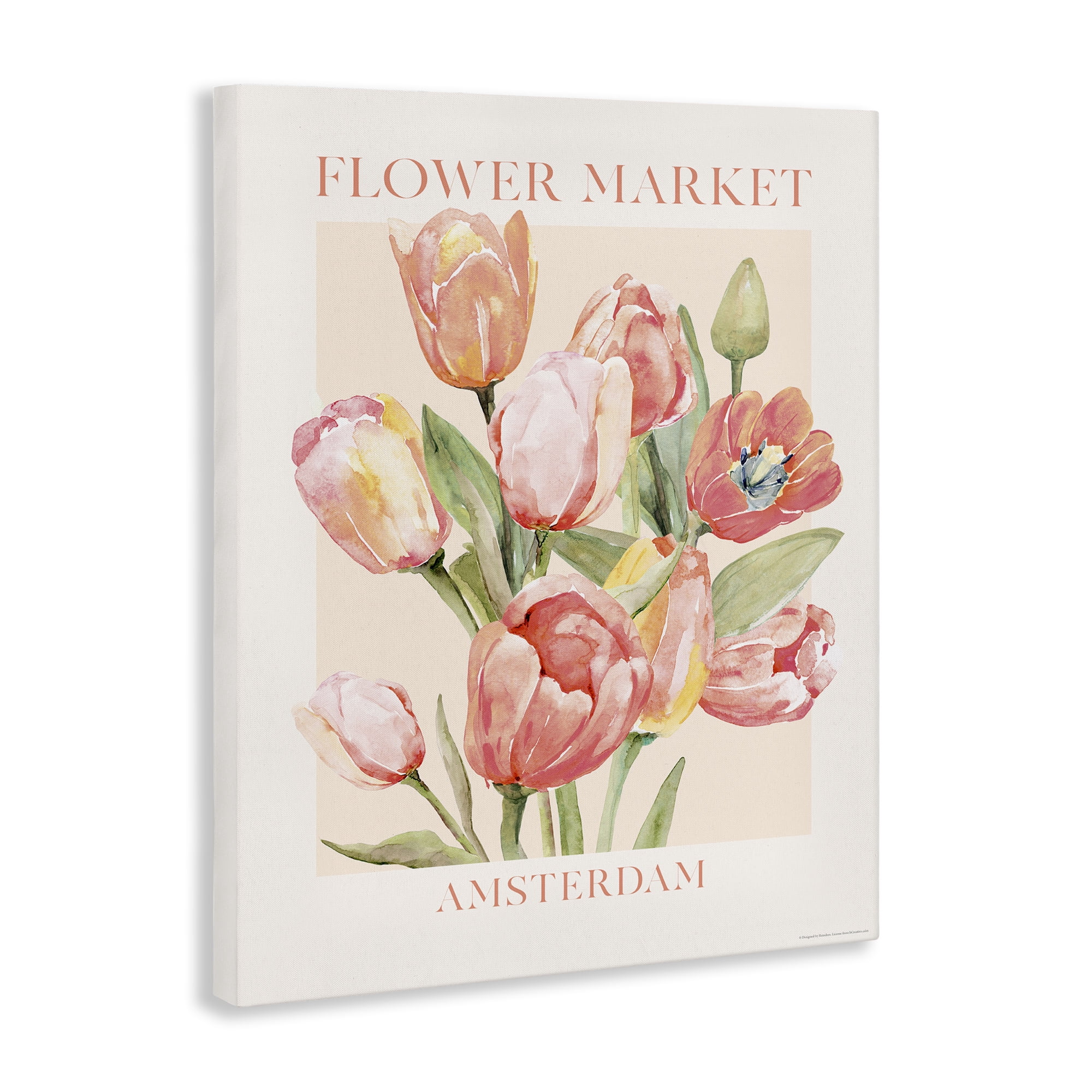 Stupell Industries Amsterdam Flower Market Plants & Flowers Painting Wrapped Canvas Art Print Wall Art, 36 x 48
