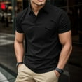 thumbnail image 4 of Gibobby Playera Tipo Polo Hombre Playeras Polo para Hombre Casuales Moda Camisas Caballero Camisetas Cuello Mao Manga Corta(Negro,XG), 4 of 5
