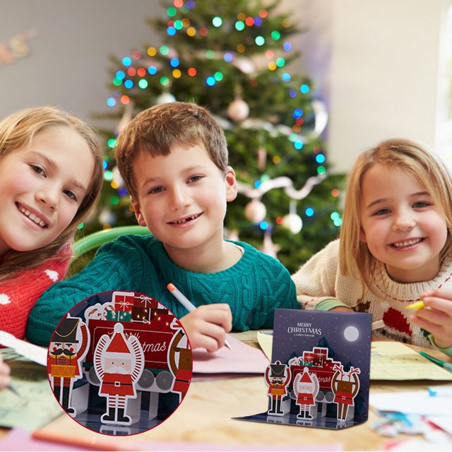 Christmas DecorBusiness Card Holder1PC Celebrate Christmas Holiday Card, A Set Of Cards, Including A Three-Dimensional Christmas CardBusiness card holder