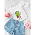 thumbnail image 3 of Cartoon Turtle Wear Cute Dress T-Shirt Juniors -Image by Shutterstock,  Small, 3 of 4