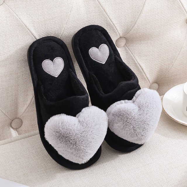 Zapatos planos para mujer del Día de San Valentín, pantuflas peludas, pantuflas peludas acogedoras de felpa, zapatos de casa suaves y cálidos Wmkox8yii hj789