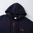 thumbnail image 4 of Men's Hoodies Pullover Big and Tall Button Open Long Sleeve Pullover Hooded Hoodie, 4 of 6