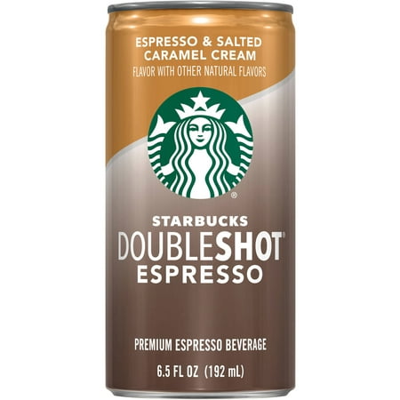 (4 pack) (4 Bottles) Starbucks Doubleshot Espresso & Salted Caramel Cream Premium Espresso Beverage, 6.5 fl oz