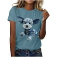 thumbnail image 2 of Tejiojio Women's Animal Printed T-shirt Casual Round Neck Short Sleeve Blouses S-2XL, 2 of 4