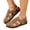 Brown, variant on Women's Close Toe Platform Sandals Lightweight Suede Cork Footbed Hollow Out Walking Slide with Back Strap Brown Size 5.5