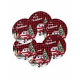 thumbnail image 7 of 13 Inch Round Placemats Set of 6, Red Plaid Truck Christmas Non Slip Heat Insulation PP Table Mats, Xmas Tree Snowflake Gifts Winter Washable Place Mats for Kitchen Dining Party Table Decor, 7 of 7