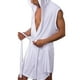 thumbnail image 4 of Minnieouse Albornoz sedoso para hombre, pijama con capucha, ropa de dormir, sin mangas, trajes de baño finos Sombreros Blanco METRO, 4 of 5