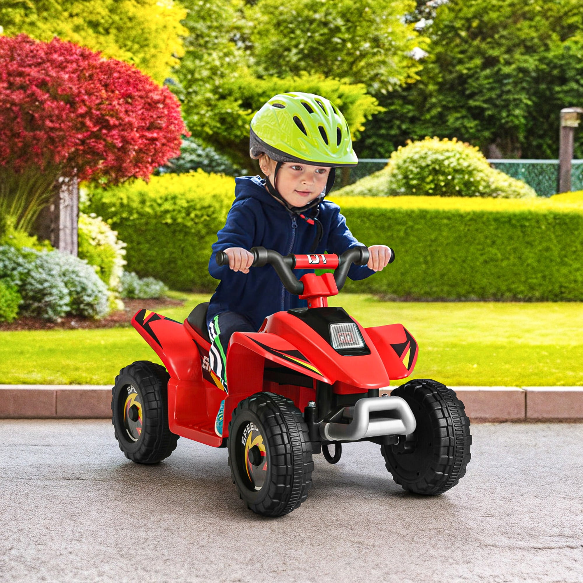 Resenkos 6V Kids Ride On Electric ATV, Ride Car with 4 Wheels, Ride-On Toy for Toddlers 1-3 Boys & Girls(Red)