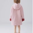 thumbnail image 5 of Mercatoo Teen Girls Winter Dress Coat Fleece Lined Button Peacoat with Hooded Kids Warm Long Jackets Casual Fuzzy Overcoat, 5 of 9
