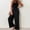 Black, variant on Women Jumpsuits Sleeveless Spaghetti Strap Baggy Long Pants One Piece Jumpsuits Crew Neck Baggy Overalls Date Night Beach Womens Summer Rompers M